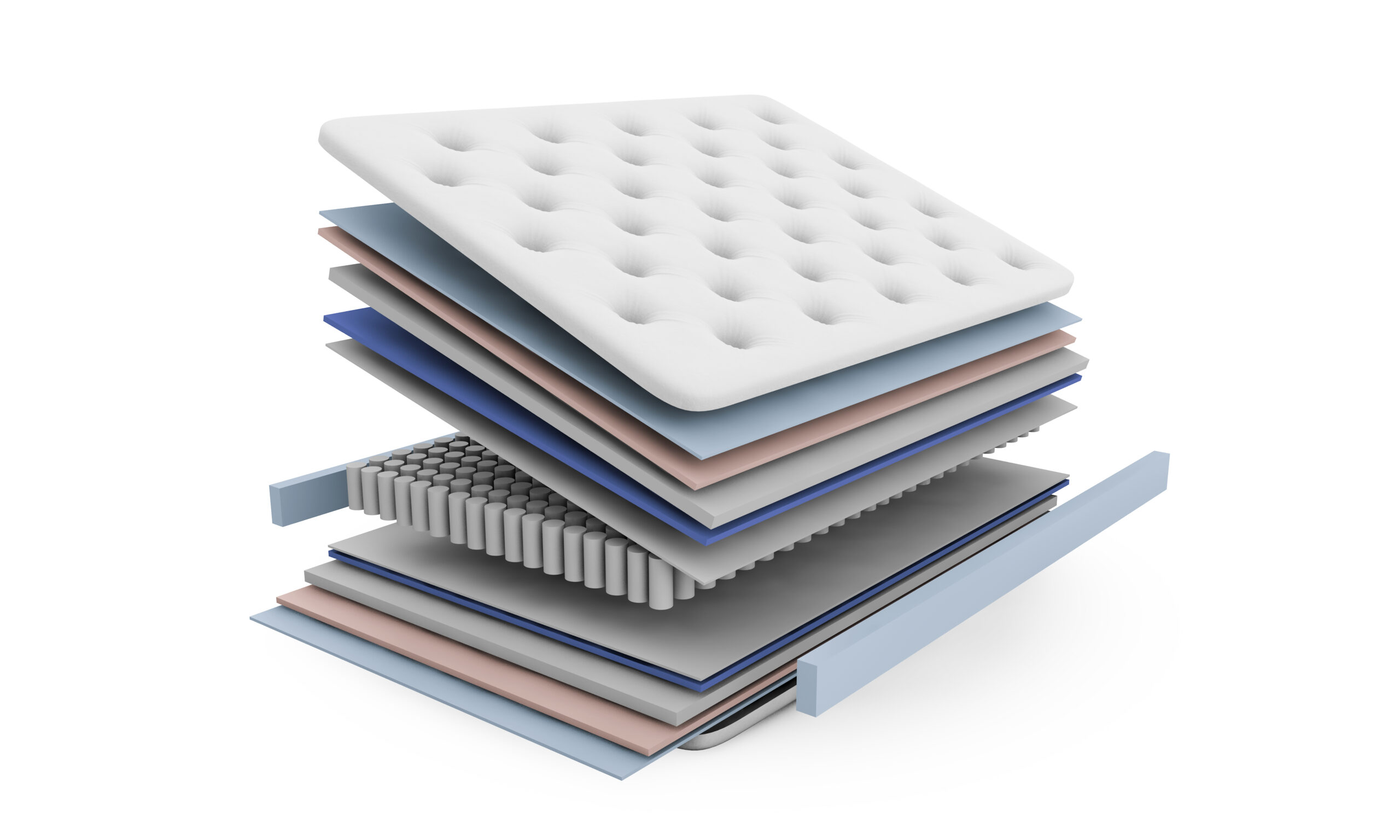 3d,Illustration,Of,The,Contents,Of,The,Mattress,Layers,With